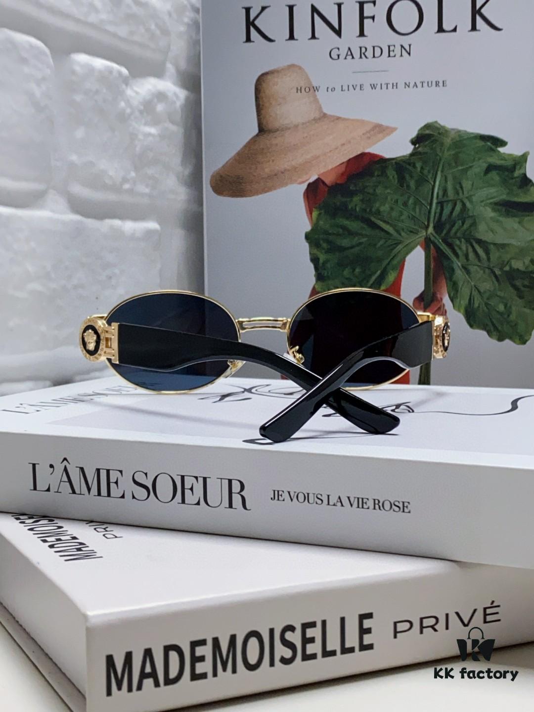 6931f9163a89a121ed54a446 Versace New Retro Oval Sunglasses, Fashionable Unisex Sun Glasses, Celebrity Style