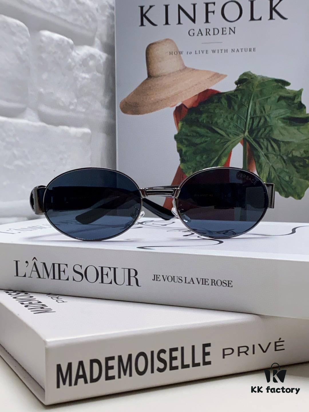 6931f9173a89a121ed54a44f Versace New Retro Oval Sunglasses, Fashionable Unisex Sun Glasses, Celebrity Style