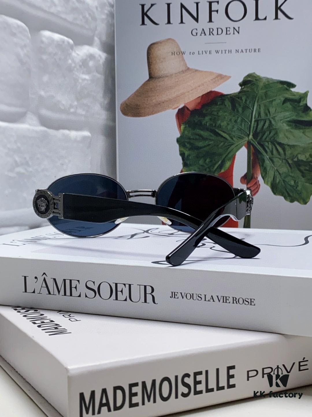 6931f9173a89a121ed54a450 Versace New Retro Oval Sunglasses, Fashionable Unisex Sun Glasses, Celebrity Style