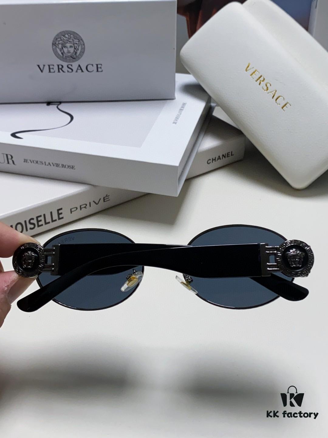 6931f9393a89a121ed54a62a Versace New Retro Oval Sunglasses, Fashionable Unisex Sun Glasses, Celebrity Style