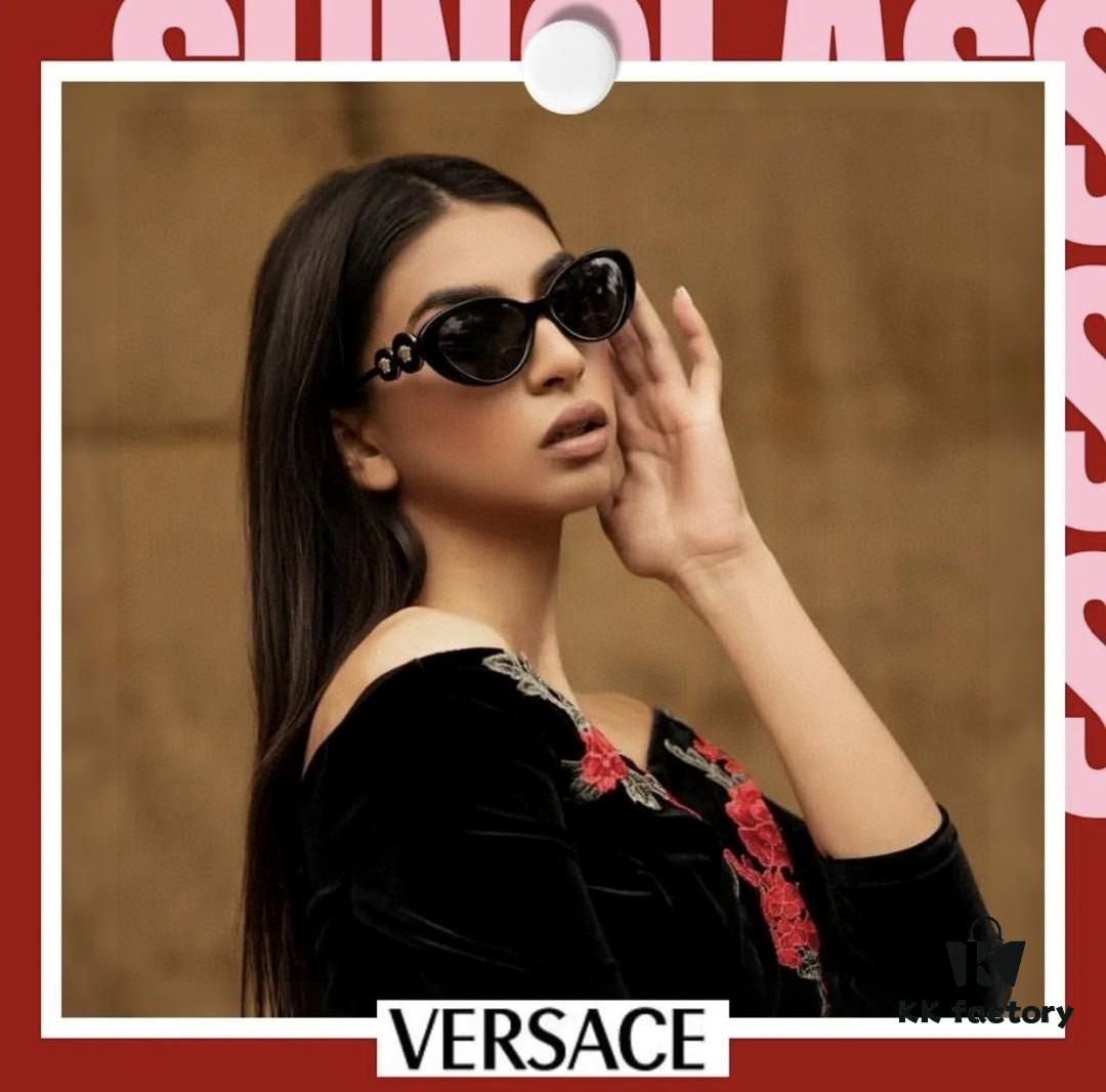 6931f93c3a89a121ed54a662 Versace VE4433 Cat-Eye Sunglasses with Oval Frame, Trendy Unisex Sun Glasses for Summer Travel