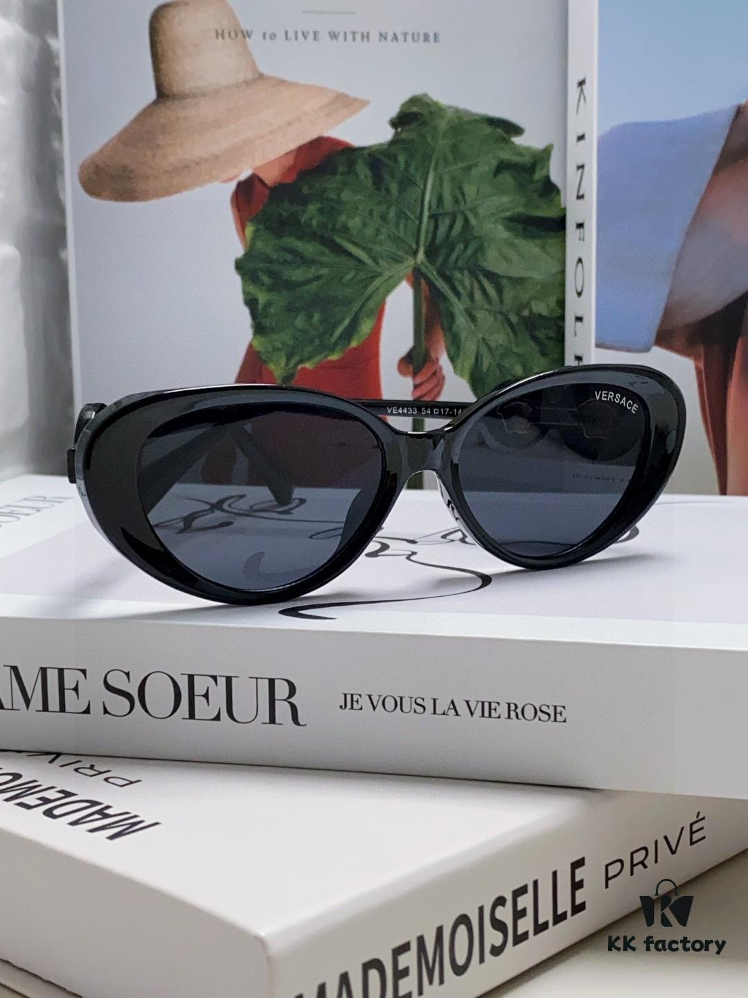 6931f93d3a89a121ed54a665 Versace VE4433 Cat-Eye Sunglasses with Oval Frame, Trendy Unisex Sun Glasses for Summer Travel