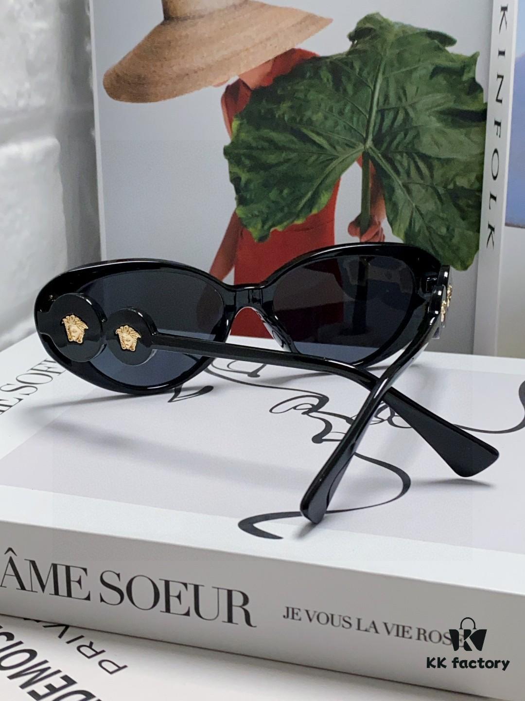 6931f93d3a89a121ed54a666 Versace VE4433 Cat-Eye Sunglasses with Oval Frame, Trendy Unisex Sun Glasses for Summer Travel