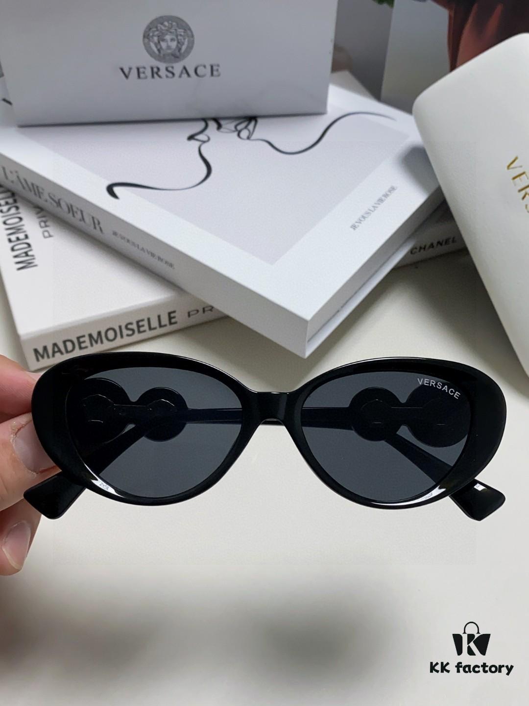 6931f93d3a89a121ed54a667 Versace VE4433 Cat-Eye Sunglasses with Oval Frame, Trendy Unisex Sun Glasses for Summer Travel