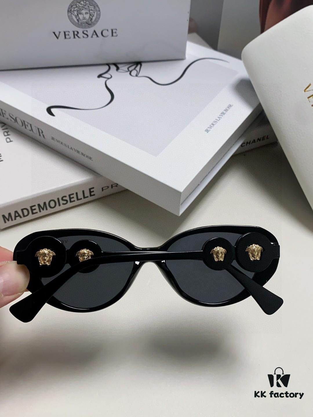 6931f93d3a89a121ed54a668 Versace VE4433 Cat-Eye Sunglasses with Oval Frame, Trendy Unisex Sun Glasses for Summer Travel