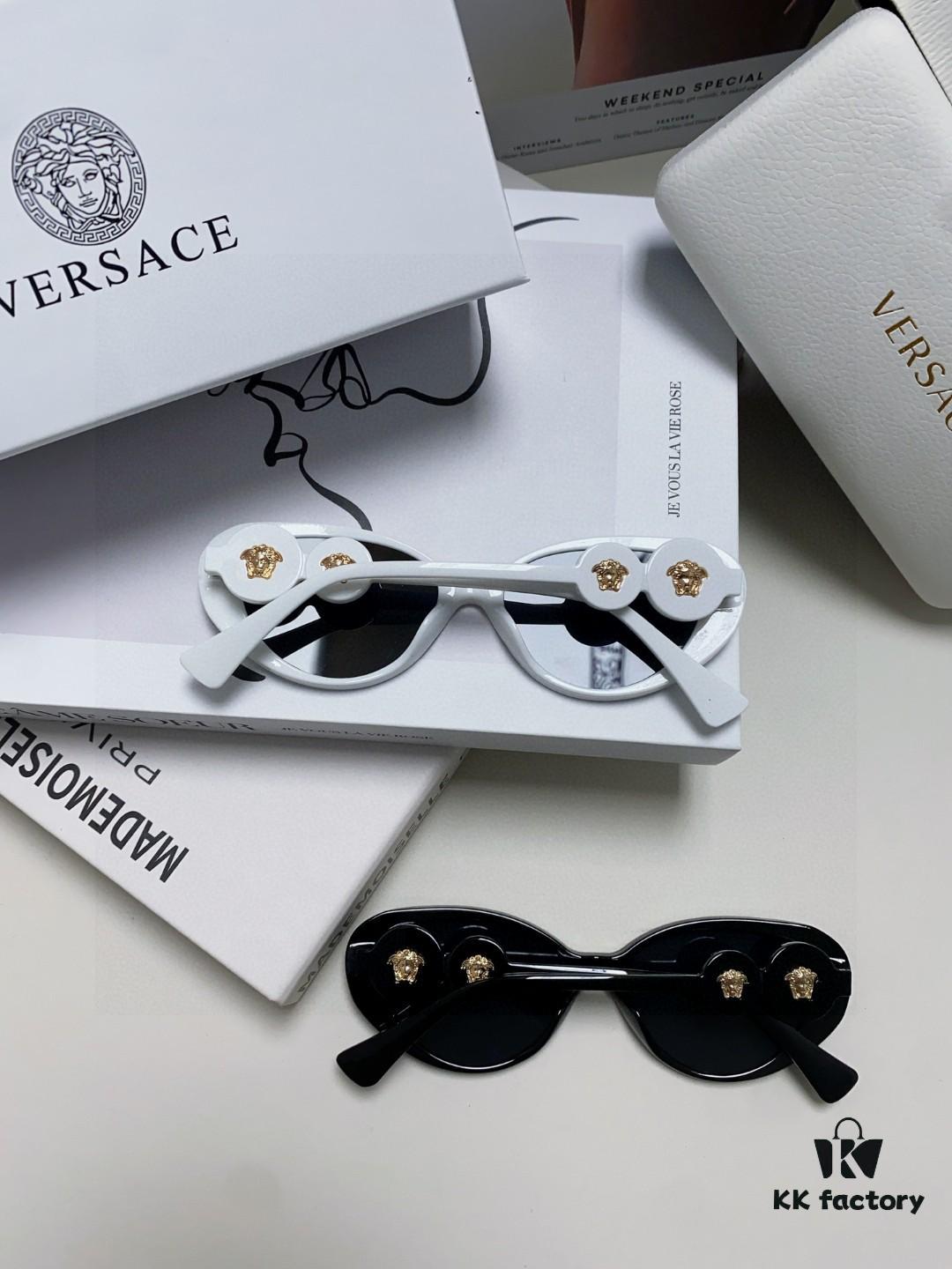 6931f93d3a89a121ed54a66c Versace VE4433 Cat-Eye Sunglasses with Oval Frame, Trendy Unisex Sun Glasses for Summer Travel