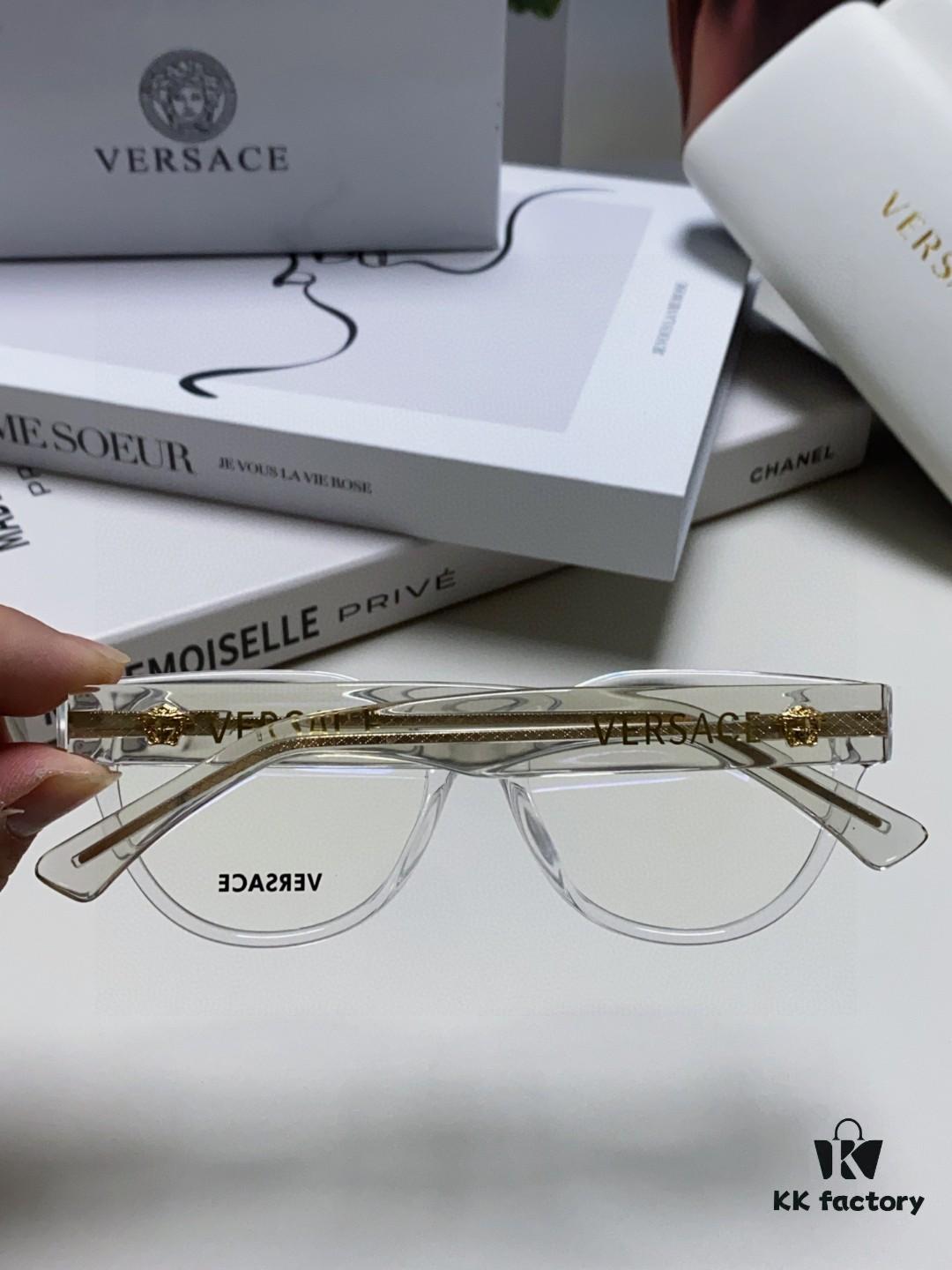 6931f9423a89a121ed54a6ad VERSACE 2024 New Arrival Round Frame Eyeglasses for Women, Transparent Fashion Full-Rim Frames, Suitable for Prescription Lenses, Sunglasses