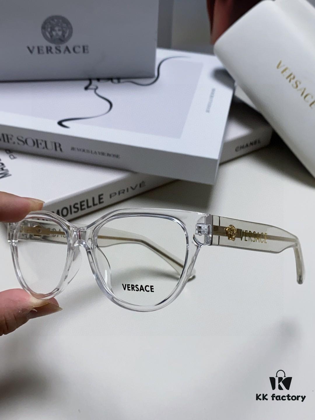 6931f9423a89a121ed54a6ae VERSACE 2024 New Arrival Round Frame Eyeglasses for Women, Transparent Fashion Full-Rim Frames, Suitable for Prescription Lenses, Sunglasses