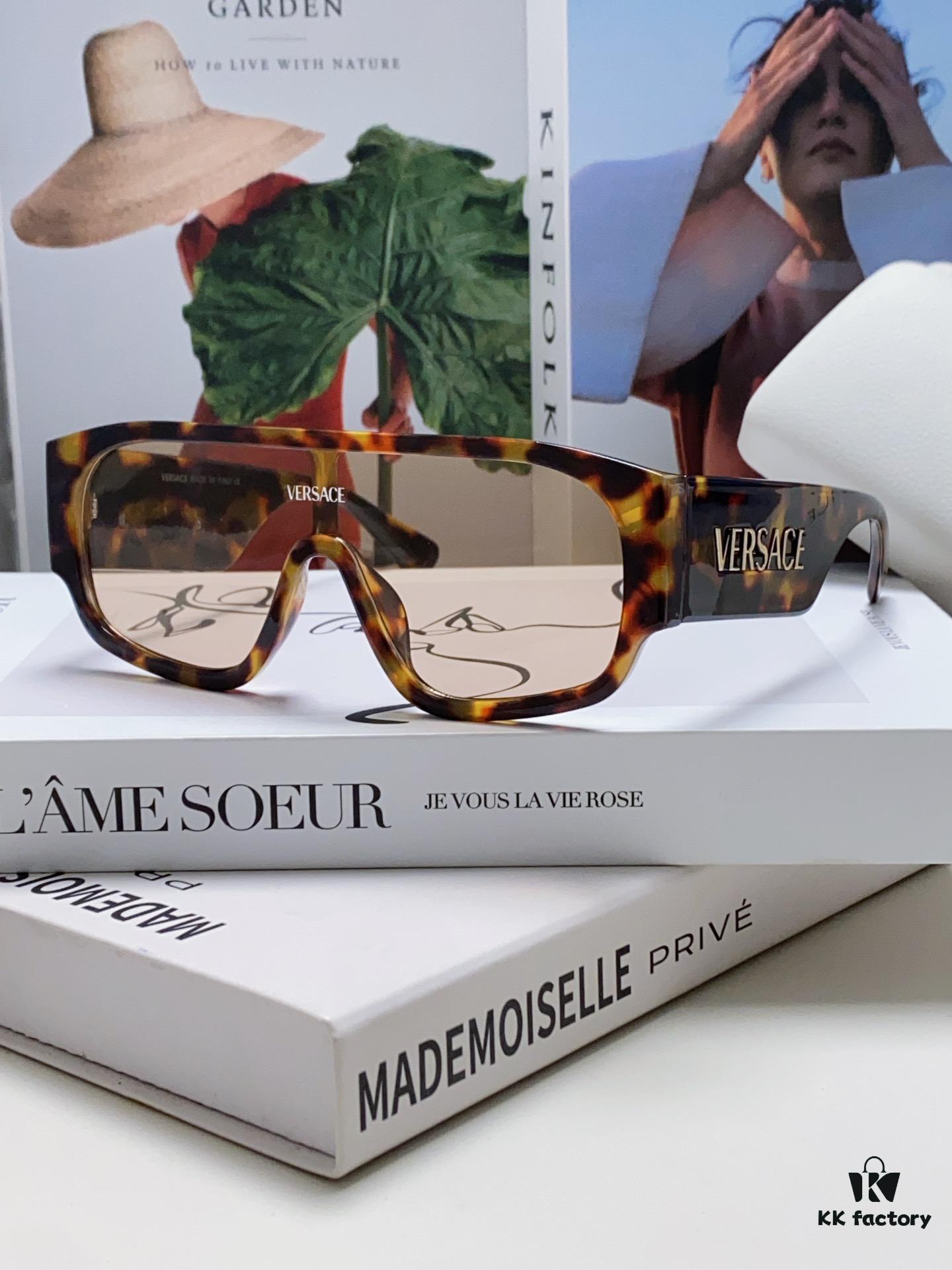 6931f9453a89a121ed54a6da Versace 2024 New Arrival Sunglasses Unisex High-End One-Piece Aviator Eyewear for Driving