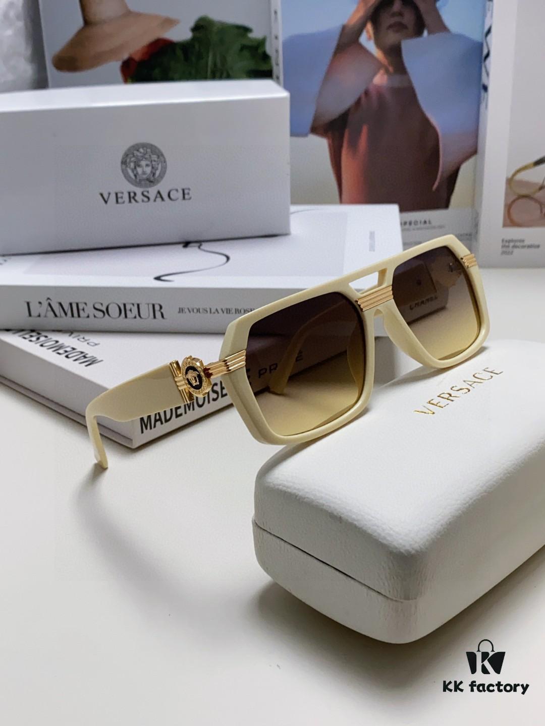 6931f9543a89a121ed54a798 VERSACE Unisex Classic Black and Gold Sunglasses Fashion Couple Shades VE4399