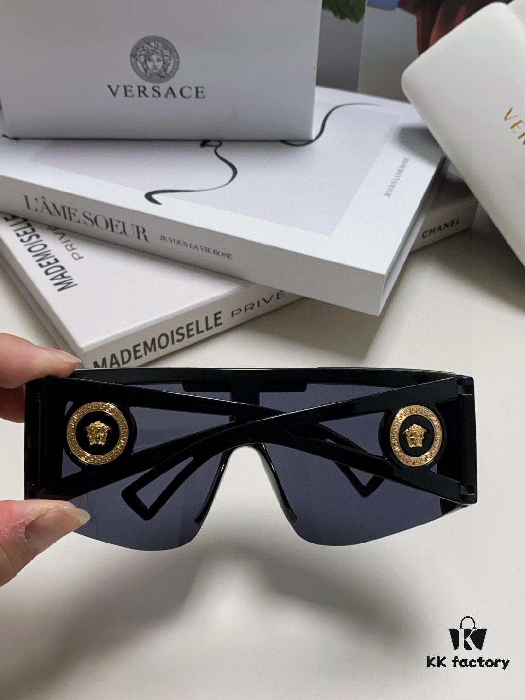 6931f9563a89a121ed54a7bd Versace 2024 New Arrival European and American Style One-Piece Sunglasses, Fashionable Oversized Hollow-Out Sunglasses for Men and Women