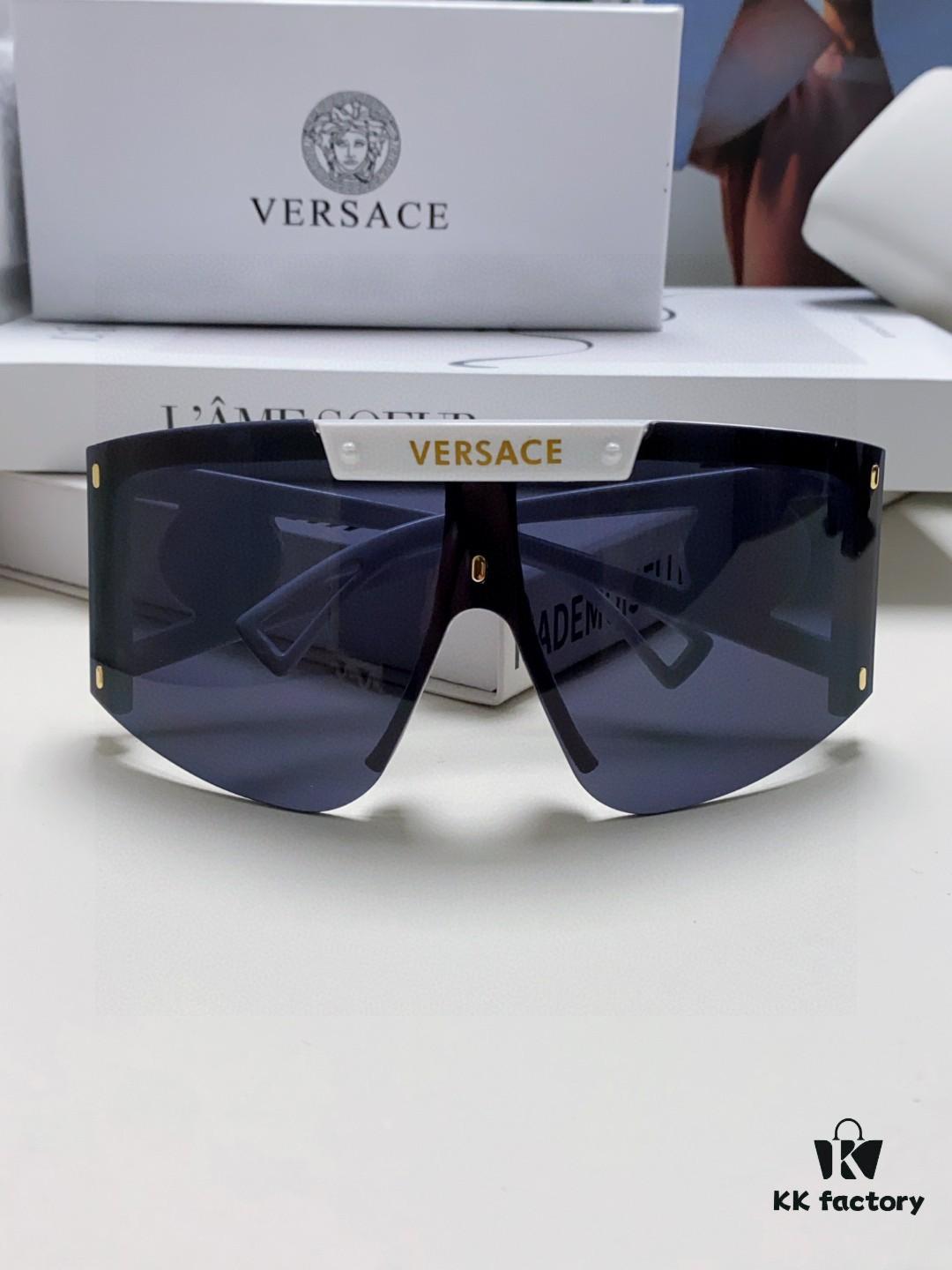 6931f9573a89a121ed54a7c9 Versace 2024 New Arrival European and American Style One-Piece Sunglasses, Fashionable Oversized Hollow-Out Sunglasses for Men and Women