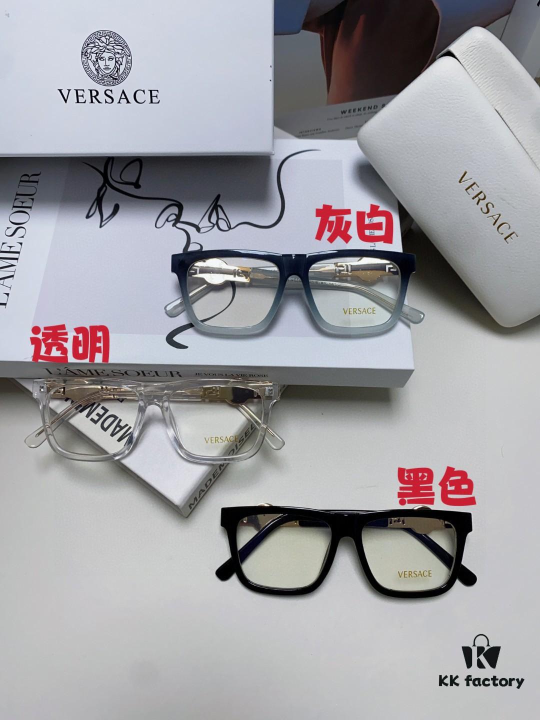 6931f95a3a89a121ed54a7f4 Versace 2024 New Engraved Eyeglass Frame, Unisex Black Thick Acetate Myopia Frame, Fashionable Eyewear Sunglasses