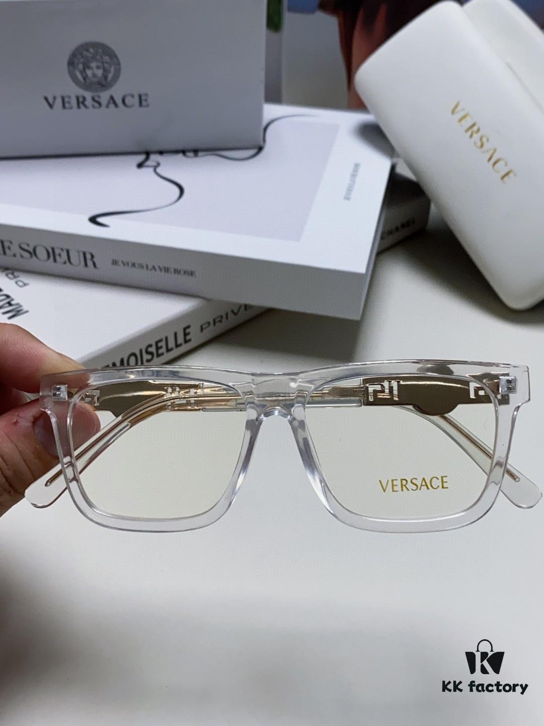 6931f95a3a89a121ed54a7f8 Versace 2024 New Engraved Eyeglass Frame Unisex Black Thick Acetate Myopia Frame Stylish Brand Eyewear Sunglasses