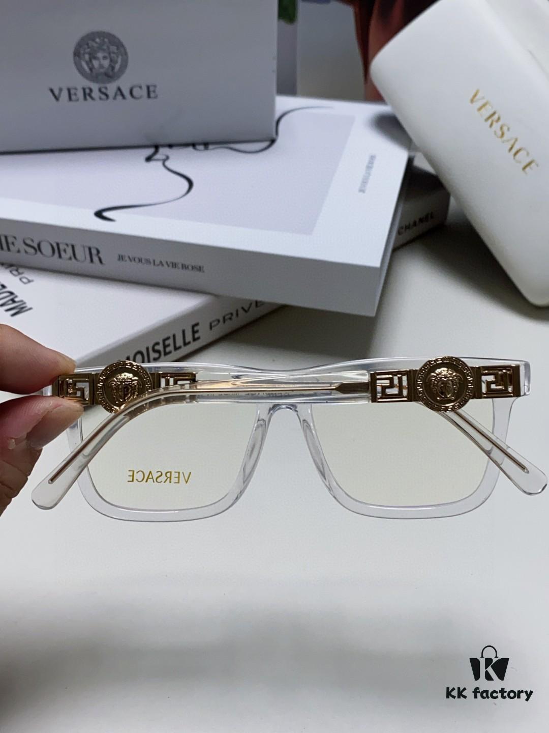 6931f95a3a89a121ed54a7f9 Versace 2024 New Engraved Eyeglass Frame Unisex Black Thick Acetate Myopia Frame Stylish Brand Eyewear Sunglasses