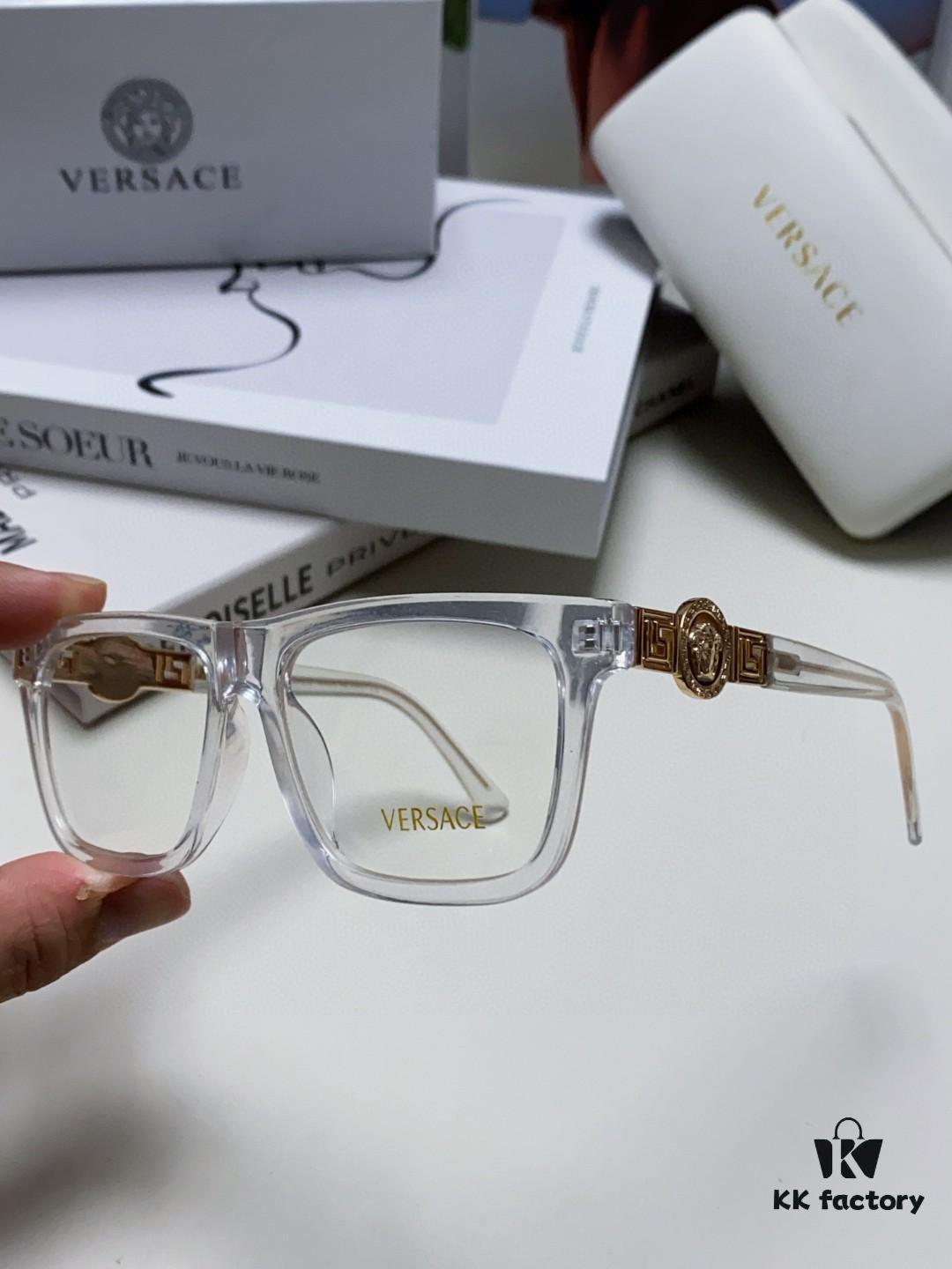 6931f95a3a89a121ed54a7fa Versace 2024 New Engraved Eyeglass Frame Unisex Black Thick Acetate Myopia Frame Stylish Brand Eyewear Sunglasses