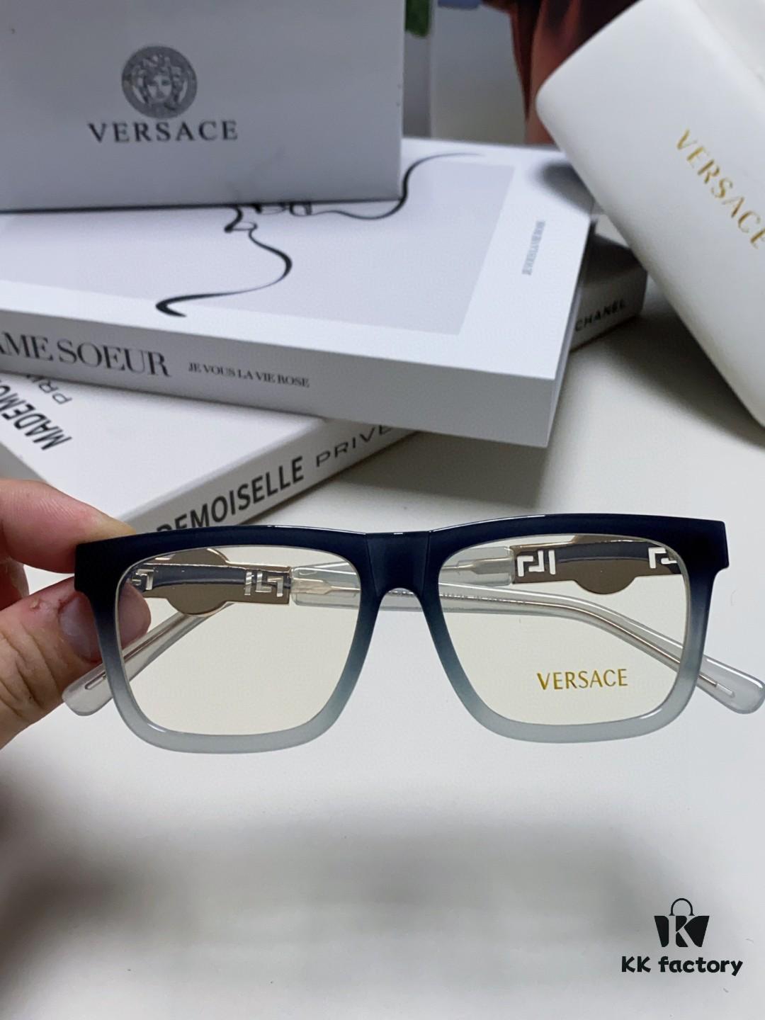6931f95b3a89a121ed54a802 Versace 2024 New Engraved Eyeglass Frame Unisex Black Thick Acetate Myopia Frame Trendy Brand Optical Glasses Sunglasses