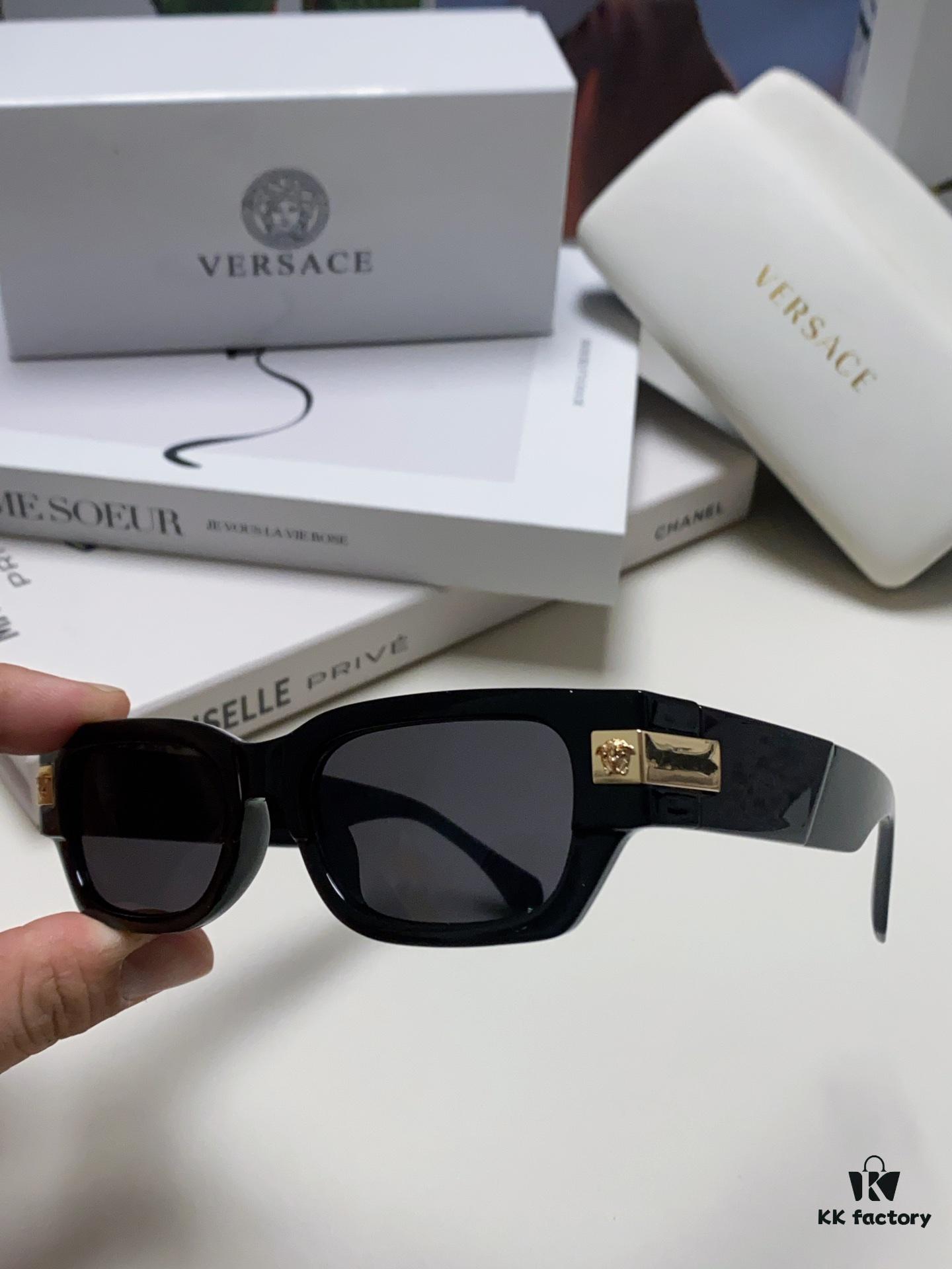VERSACE/Verace 2024 New Classic Top Sunglasses, Rectangular Color-Block Street-Chic Unisex Eyewear 0VE4465F