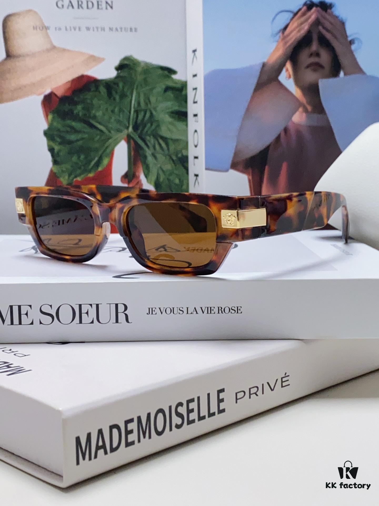 6931f95e3a89a121ed54a830 VERSACE 2024 New Classic Top Sunglasses, Rectangular Color-Block Street Style Unisex Eyewear