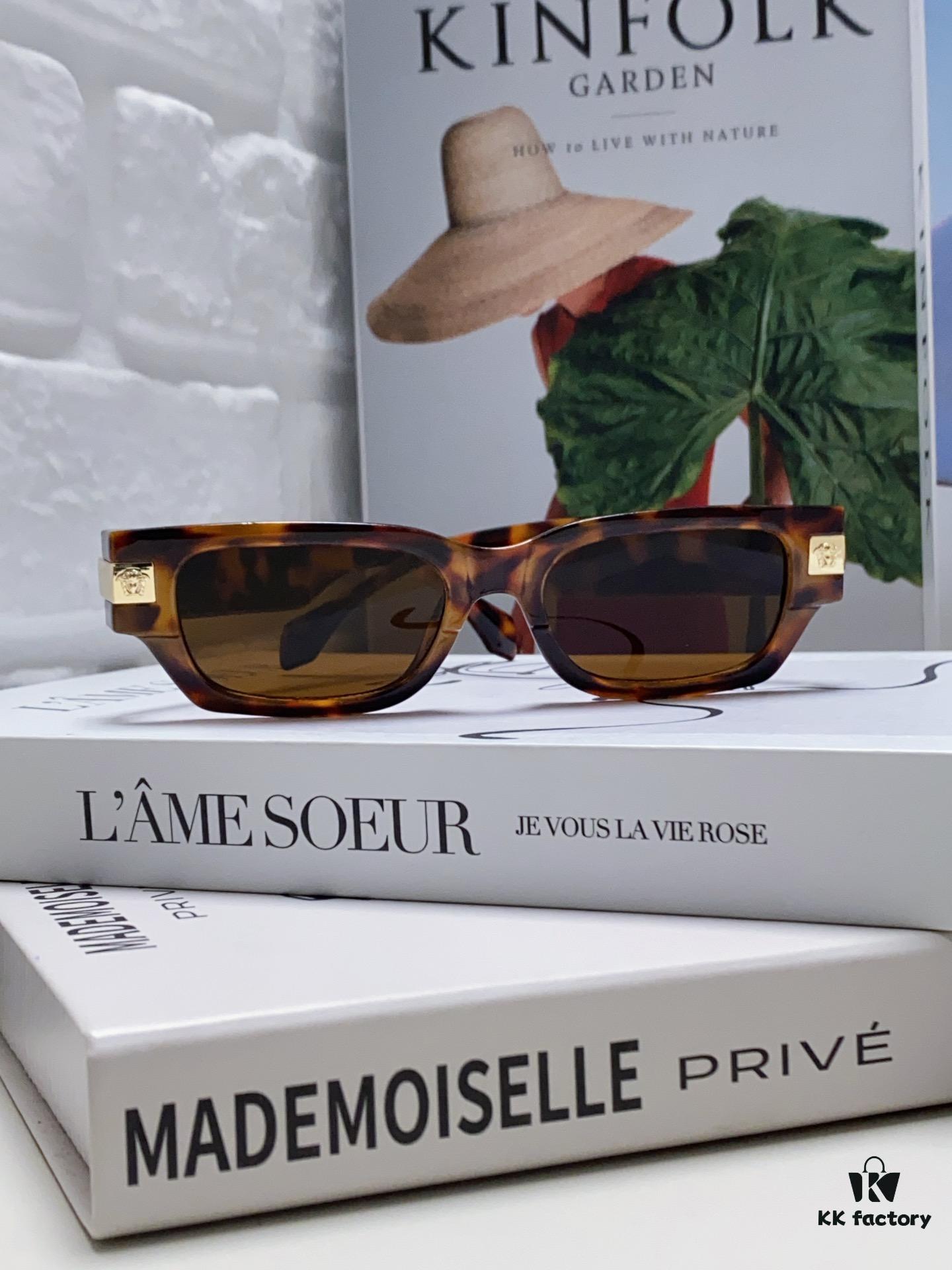 6931f95e3a89a121ed54a831 VERSACE 2024 New Classic Top Sunglasses, Rectangular Color-Block Street Style Unisex Eyewear