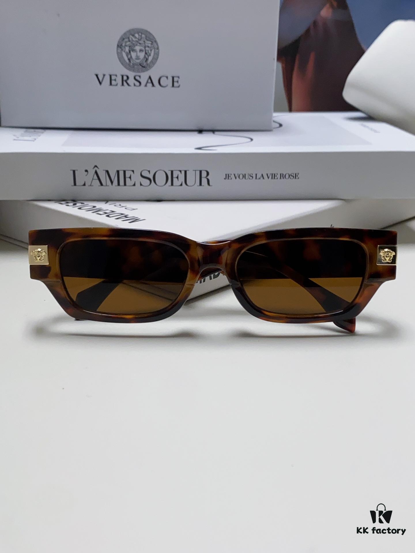 6931f95f3a89a121ed54a836 VERSACE 2024 New Classic Top Sunglasses, Rectangular Color-Block Street Style Unisex Eyewear