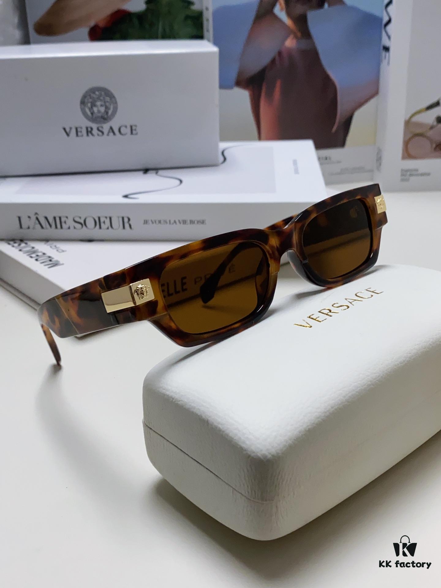 6931f95f3a89a121ed54a837 VERSACE 2024 New Classic Top Sunglasses, Rectangular Color-Block Street Style Unisex Eyewear
