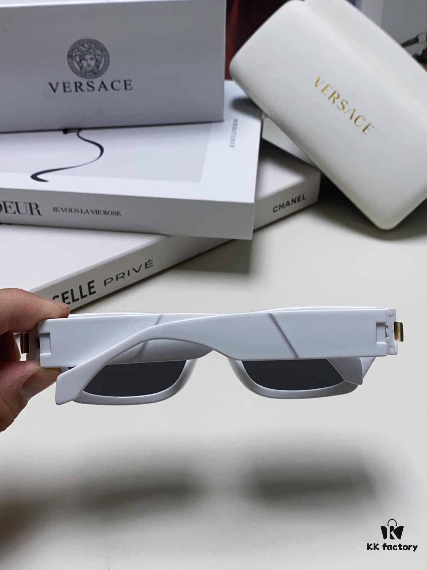 6931f95f3a89a121ed54a83d VERSACE 2024 New Classic Top Sunglasses, Rectangular Frame Color-Block Streetwear Unisex Eyewear 0VE4465F