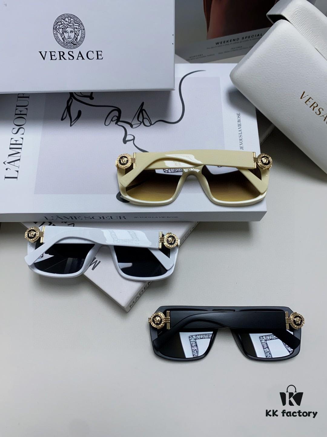 6931f9613a89a121ed54a856 VERSACE Unisex Classic Black and Gold Sunglasses Fashion Couple Shades VE4399