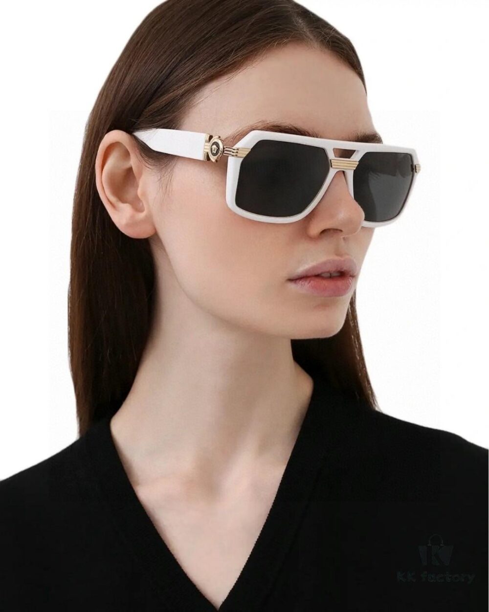 6931f9613a89a121ed54a858 VERSACE Unisex Classic Black and Gold Sunglasses Fashion Couple Shades VE4399