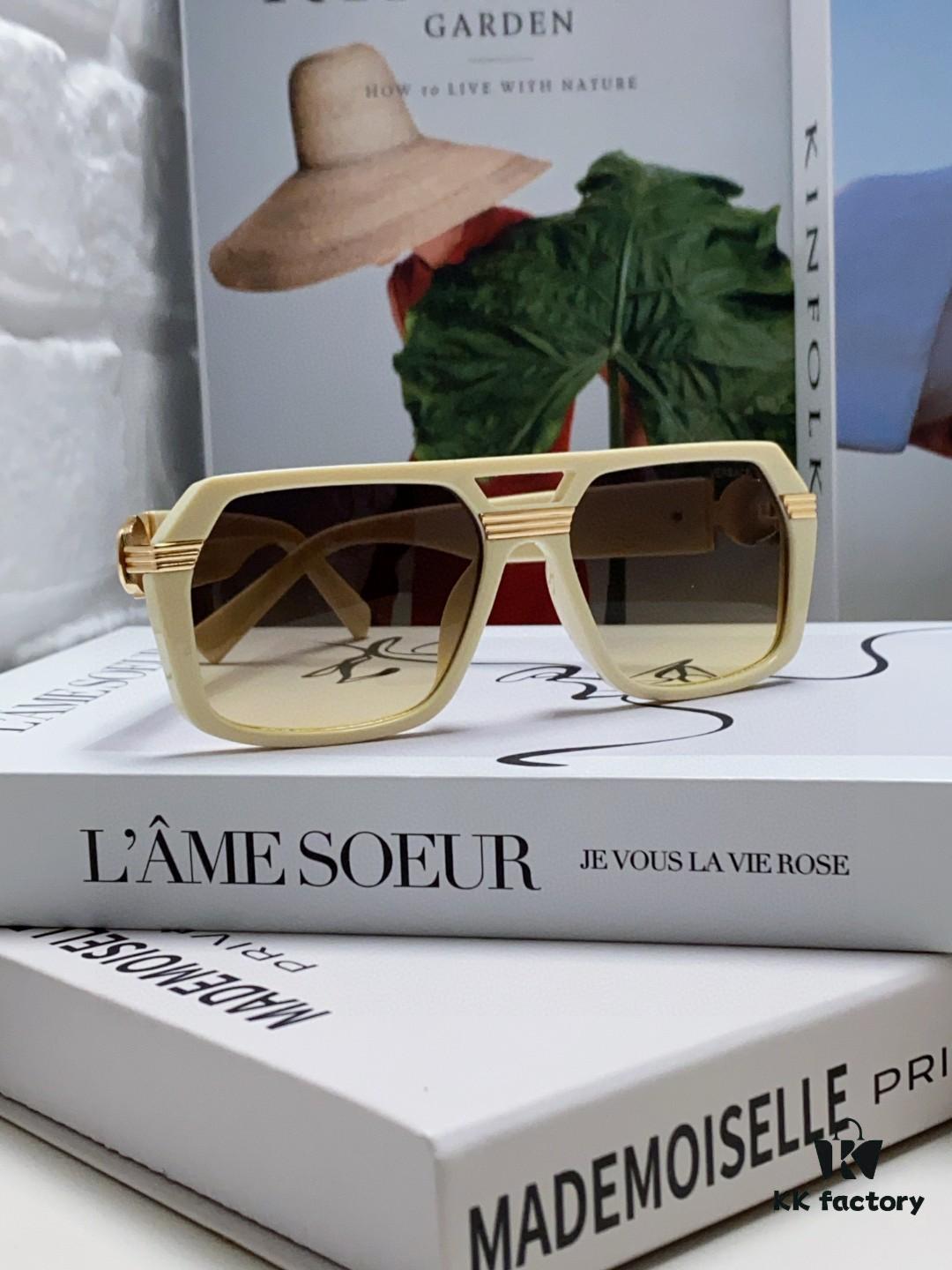 6931f9623a89a121ed54a865 VERSACE Unisex Classic Black and Gold-Tone Sunglasses Fashion Couple Shades VE4399