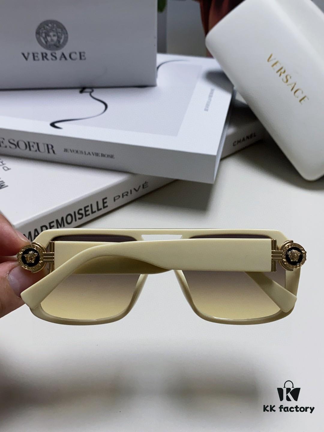 6931f9633a89a121ed54a868 VERSACE Unisex Classic Black and Gold-Tone Sunglasses Fashion Couple Shades VE4399