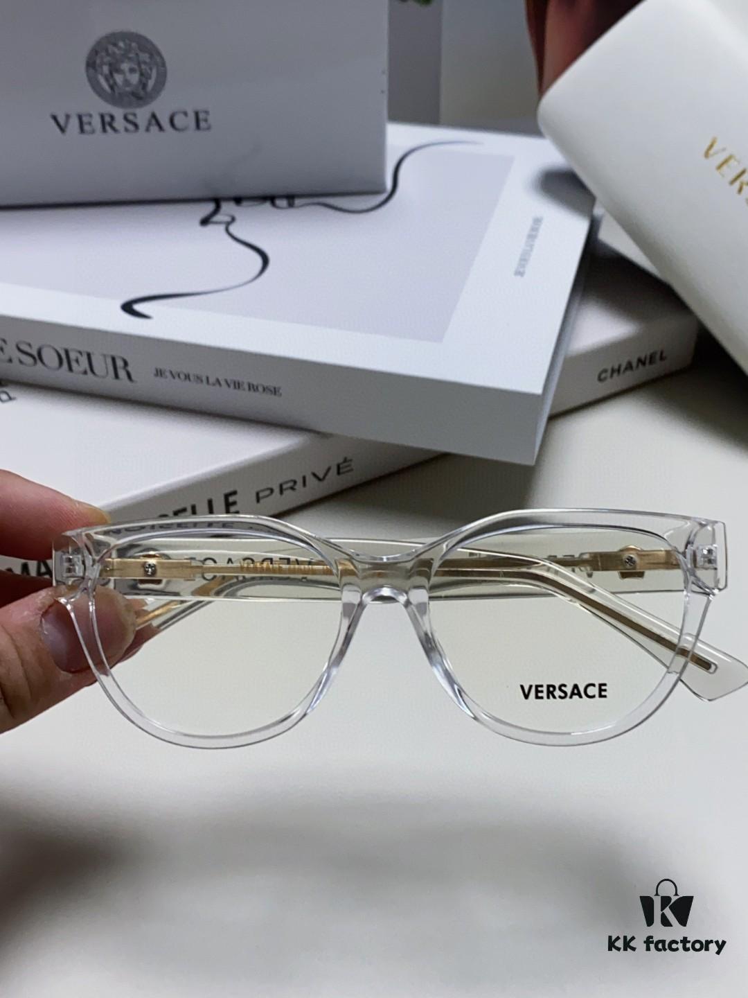 6931f9693a89a121ed54a8c2 VERSACE Versace 2024 New Eyeglass Frame Round Transparent Women's Fashion Full-Rim Glasses Suitable for Prescription Lenses, Sunglasses, and Sun Glasses