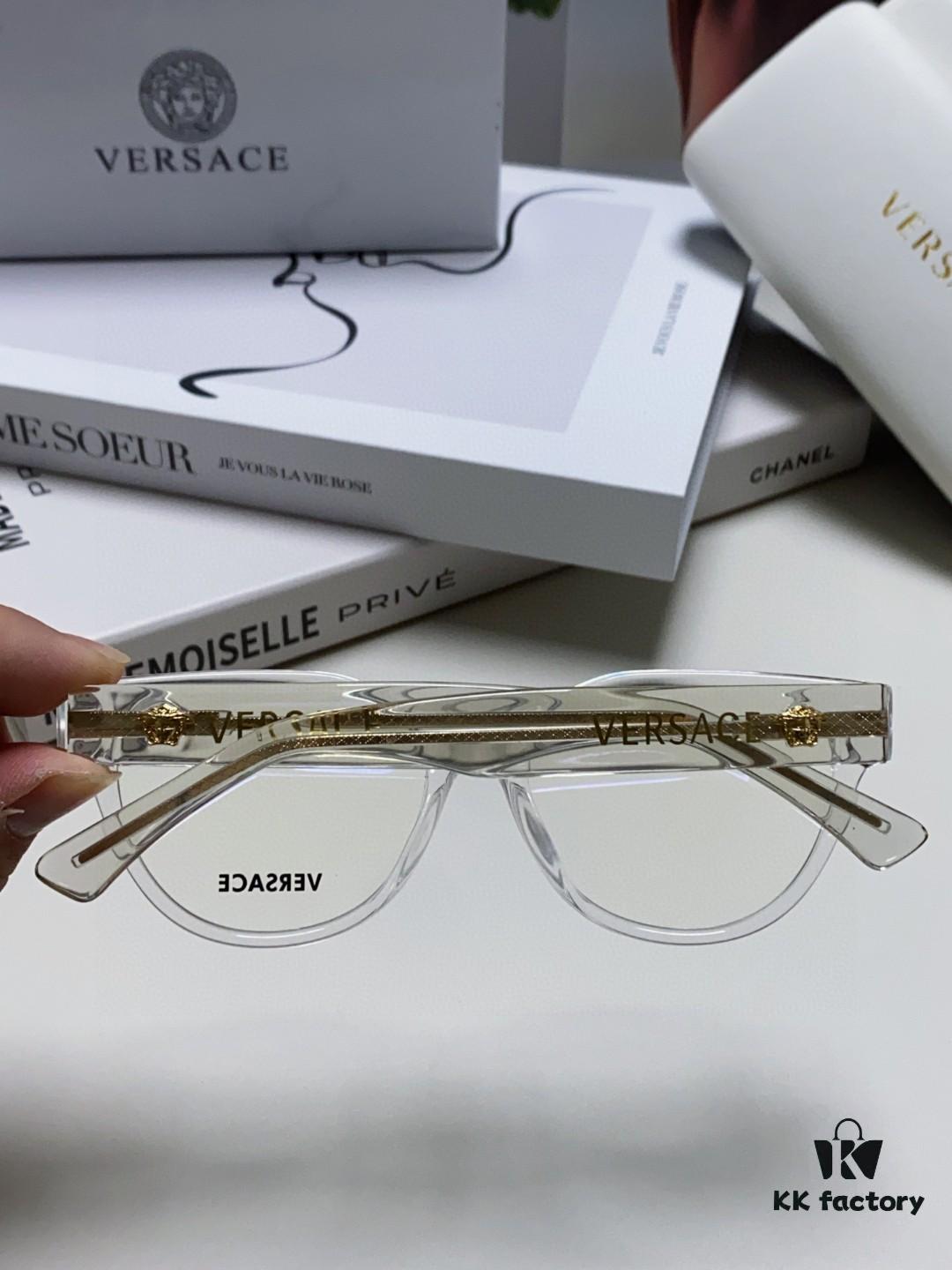 6931f9693a89a121ed54a8c3 VERSACE Versace 2024 New Eyeglass Frame Round Transparent Women's Fashion Full-Rim Glasses Suitable for Prescription Lenses, Sunglasses, and Sun Glasses