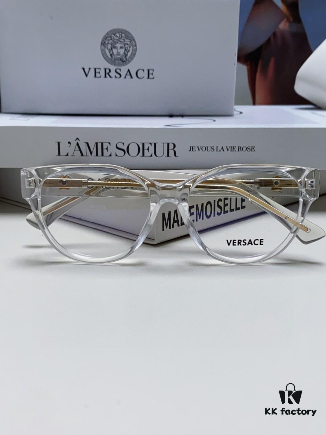 6931f9693a89a121ed54a8c5 VERSACE Versace 2024 New Eyeglass Frame Round Transparent Women's Fashion Full-Rim Glasses Suitable for Prescription Lenses, Sunglasses, and Sun Glasses