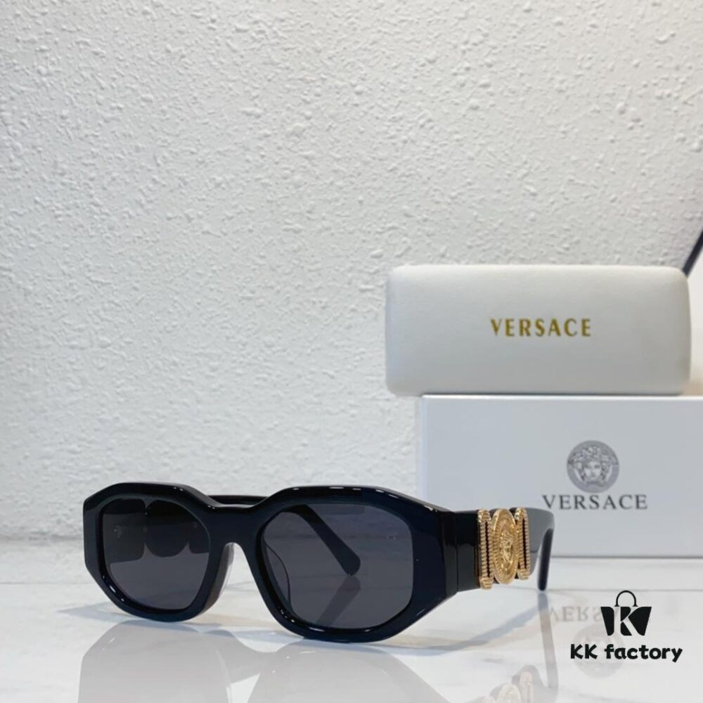 6931f96b3a89a121ed54a8da 140 Versace MODEL: VE4361 Unisex Sunglasses with Iconic Temple Design
