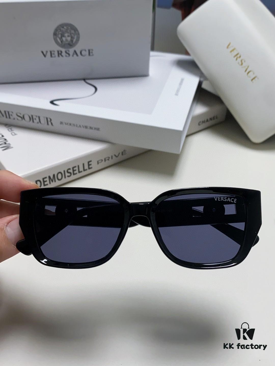 6931f96f3a89a121ed54a91c Versace Unisex Retro Stylish Narrow Frame Black Sunglasses with White Frame