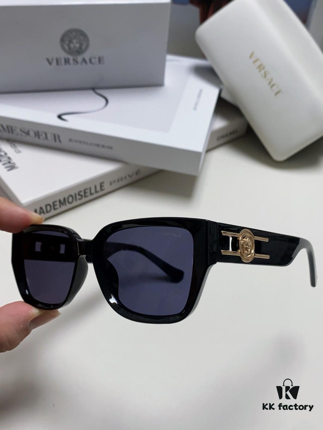 6931f9703a89a121ed54a91d Versace Unisex Retro Stylish Narrow Frame Black Sunglasses with White Frame