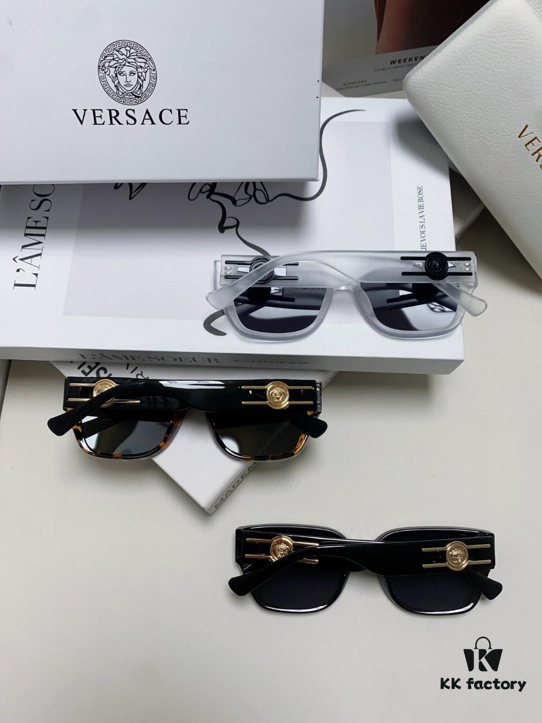 6931f9703a89a121ed54a920 Versace Unisex Retro Stylish Narrow Frame Black Sunglasses with White Frame
