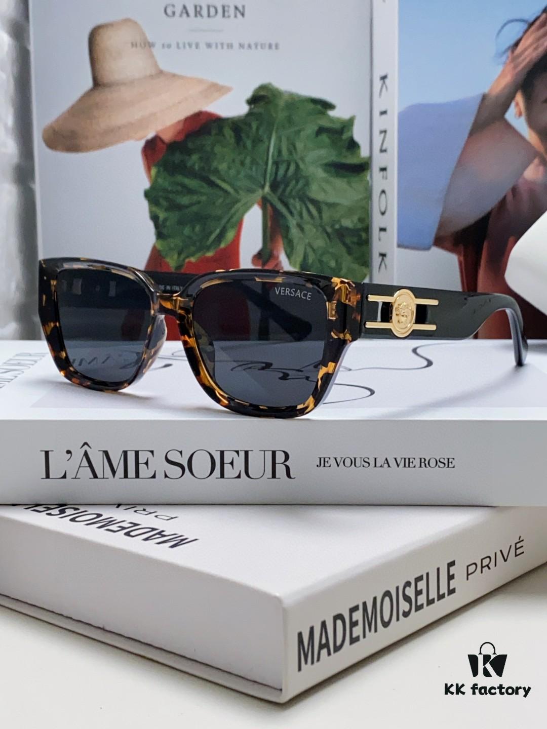 6931f9703a89a121ed54a922 Versace Unisex Retro Stylish Narrow Frame Black Sunglasses with White Frame High-End Fashion