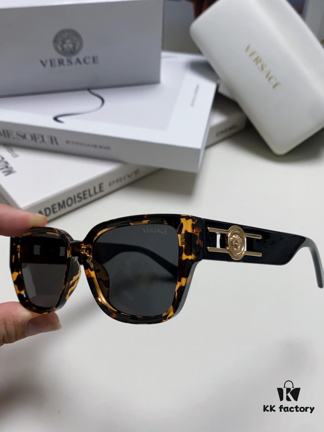 6931f9703a89a121ed54a927 Versace Unisex Retro Stylish Narrow Frame Black Sunglasses with White Frame High-End Fashion