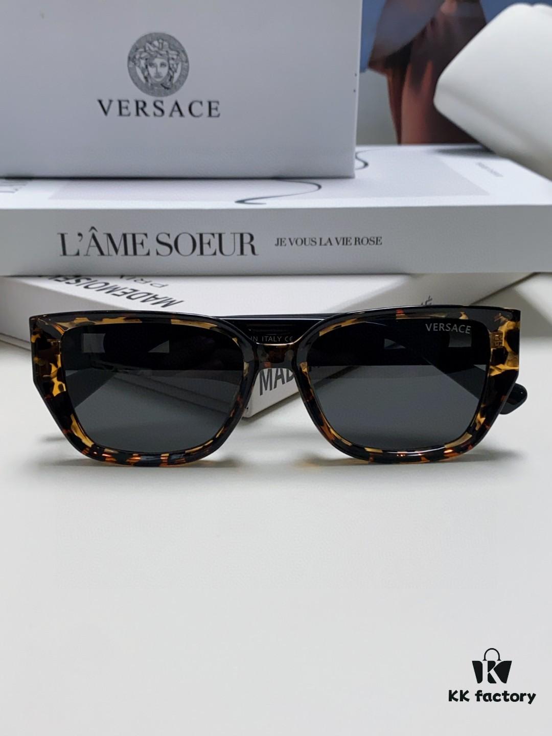 6931f9703a89a121ed54a928 Versace Unisex Retro Stylish Narrow Frame Black Sunglasses with White Frame High-End Fashion