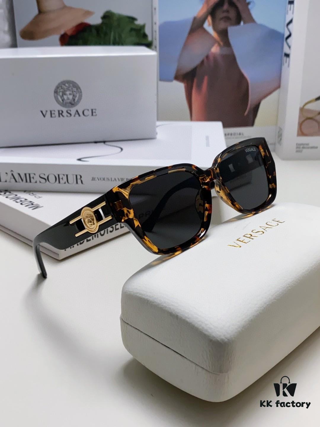 6931f9703a89a121ed54a929 Versace Unisex Retro Stylish Narrow Frame Black Sunglasses with White Frame High-End Fashion