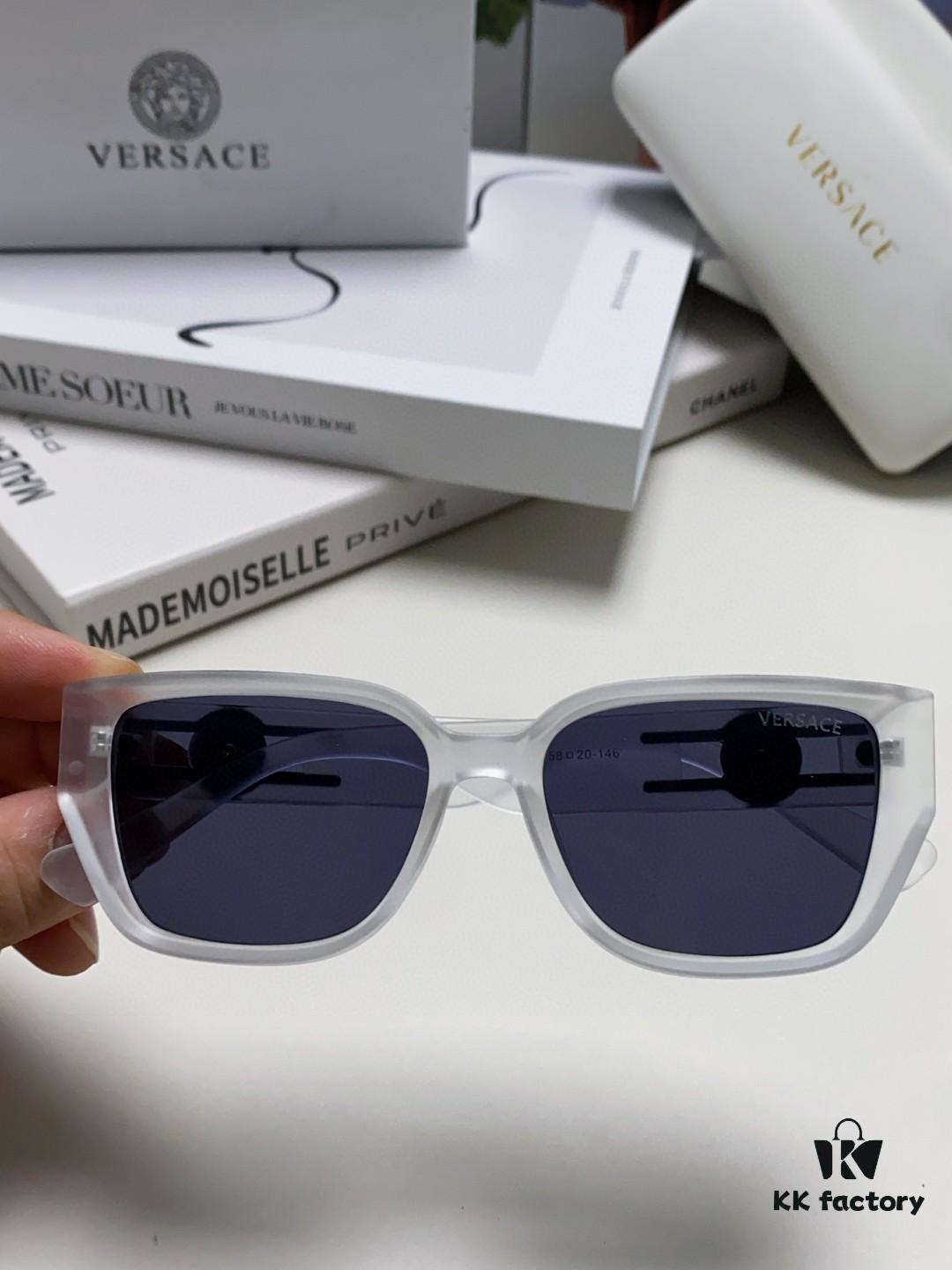 6931f9713a89a121ed54a92f Versace Unisex Retro Stylish Narrow Frame Black Sunglasses with White Frame High-End Sun Glasses