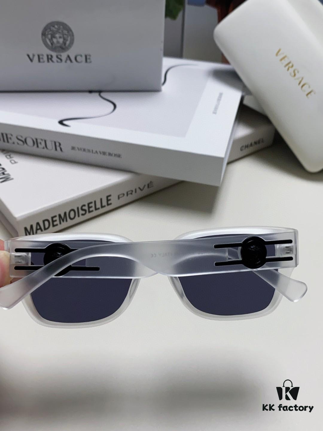 6931f9713a89a121ed54a930 Versace Unisex Retro Stylish Narrow Frame Black Sunglasses with White Frame High-End Sun Glasses