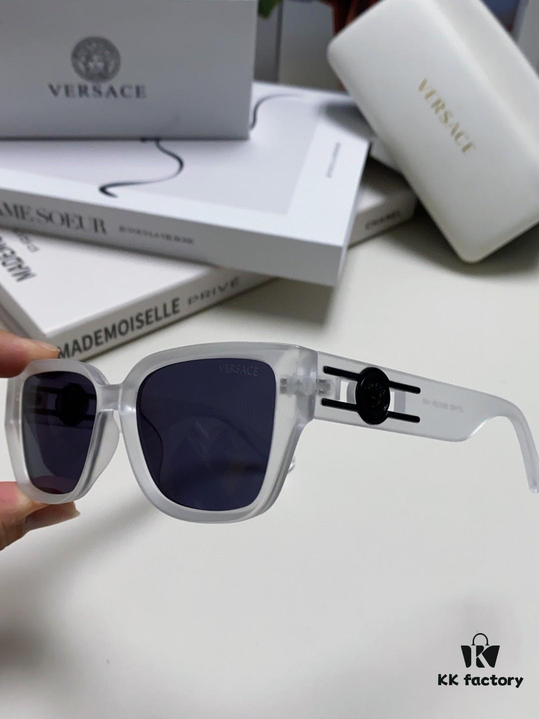 6931f9713a89a121ed54a931 Versace Unisex Retro Stylish Narrow Frame Black Sunglasses with White Frame High-End Sun Glasses