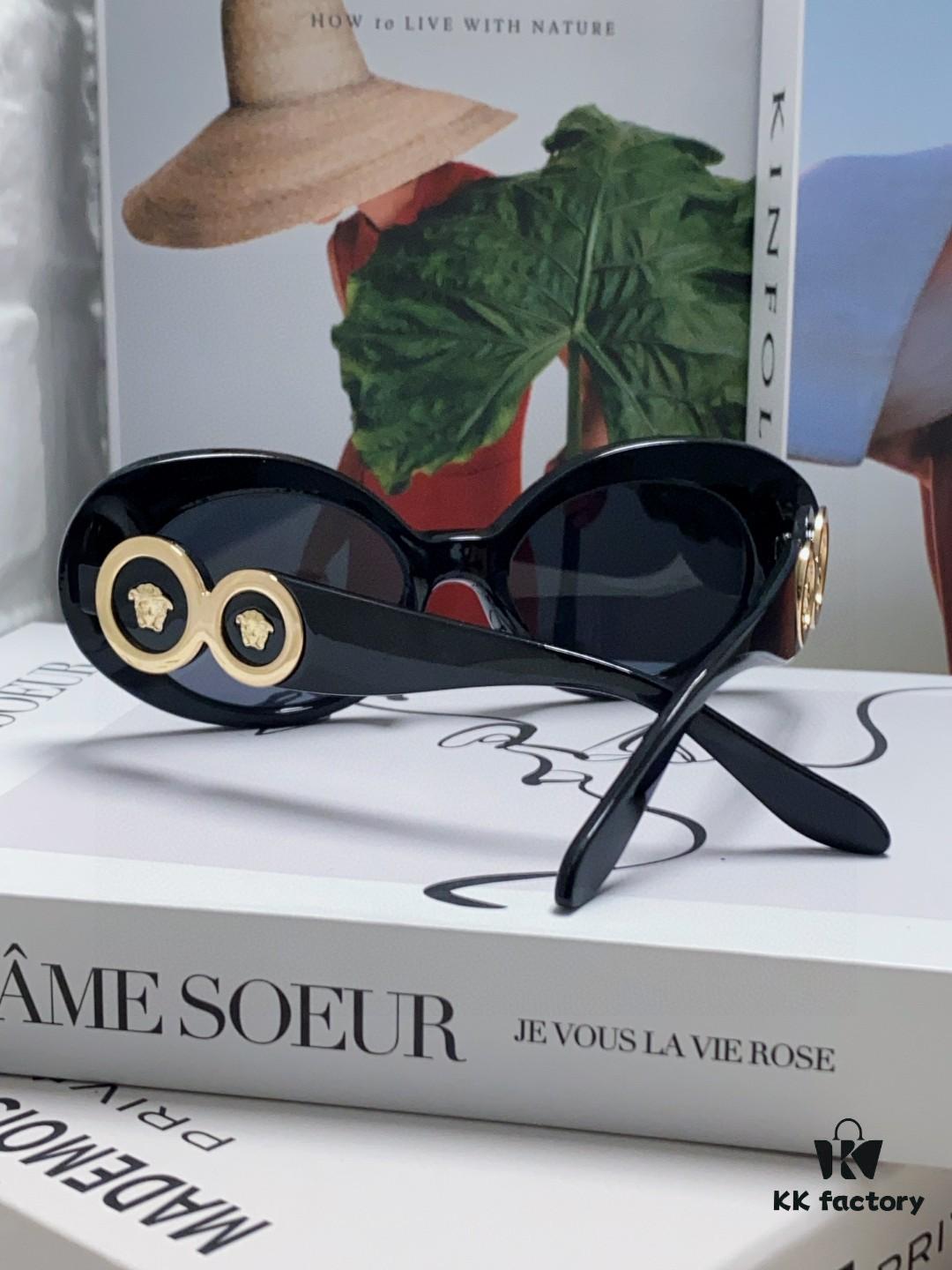 6931f9723a89a121ed54a943 VERSACE Versace 2024 Latest Model C Unisex European and American Style High-End Round Frame Retro Casual Sunglasses, Celebrity-Inspired Carved Sun Protection Shades