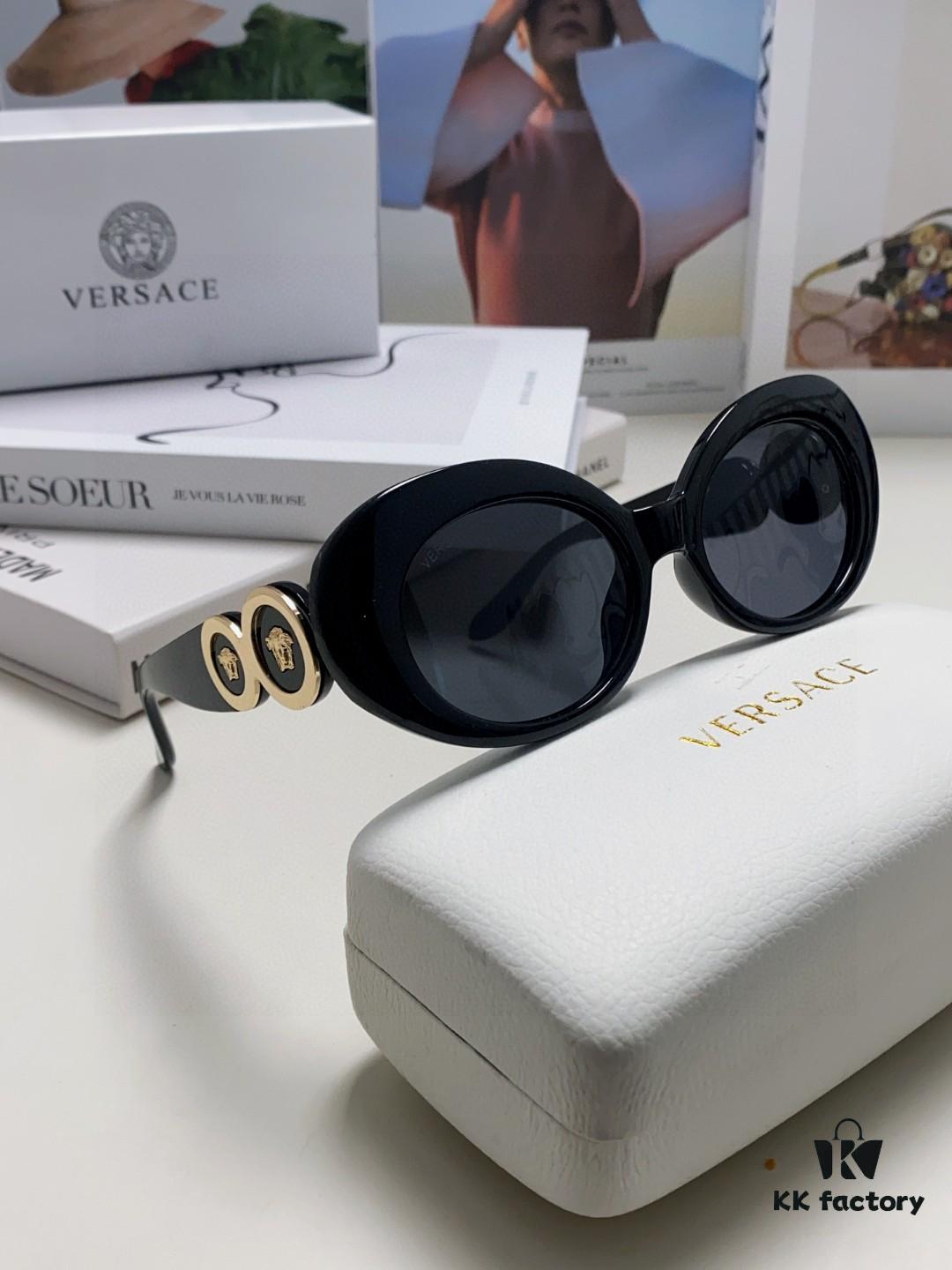 6931f9733a89a121ed54a948 VERSACE Versace 2024 Latest Model C Unisex European and American Style High-End Round Frame Retro Casual Sunglasses, Celebrity-Inspired Carved Sun Protection Shades