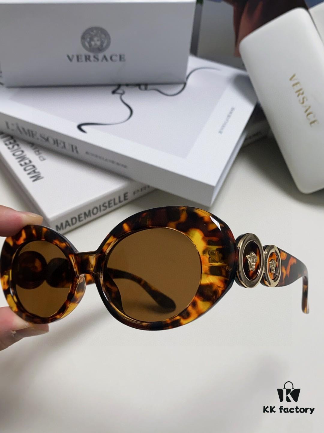 6931f9733a89a121ed54a951 VERSACE Versace 2024 Latest Model C Style European and American High-End Unisex Round Frame Retro Casual Sunglasses, Celebrity-Inspired Carved Sun Protection Glasses