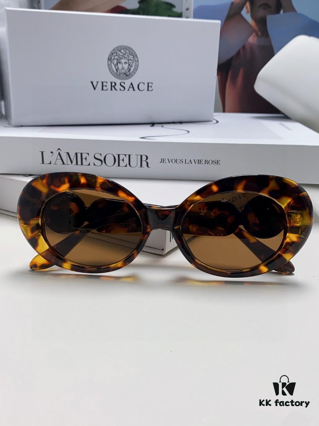 6931f9733a89a121ed54a952 VERSACE Versace 2024 Latest Model C Style European and American High-End Unisex Round Frame Retro Casual Sunglasses, Celebrity-Inspired Carved Sun Protection Glasses