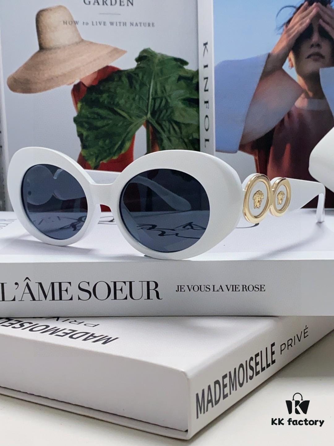 6931f9743a89a121ed54a957 VERSACE Versace 2024 Latest Model C Style European and American High-End Unisex Round Frame Retro Casual Sunglasses, Celebrity-Inspired Carved Sun Protection Shades